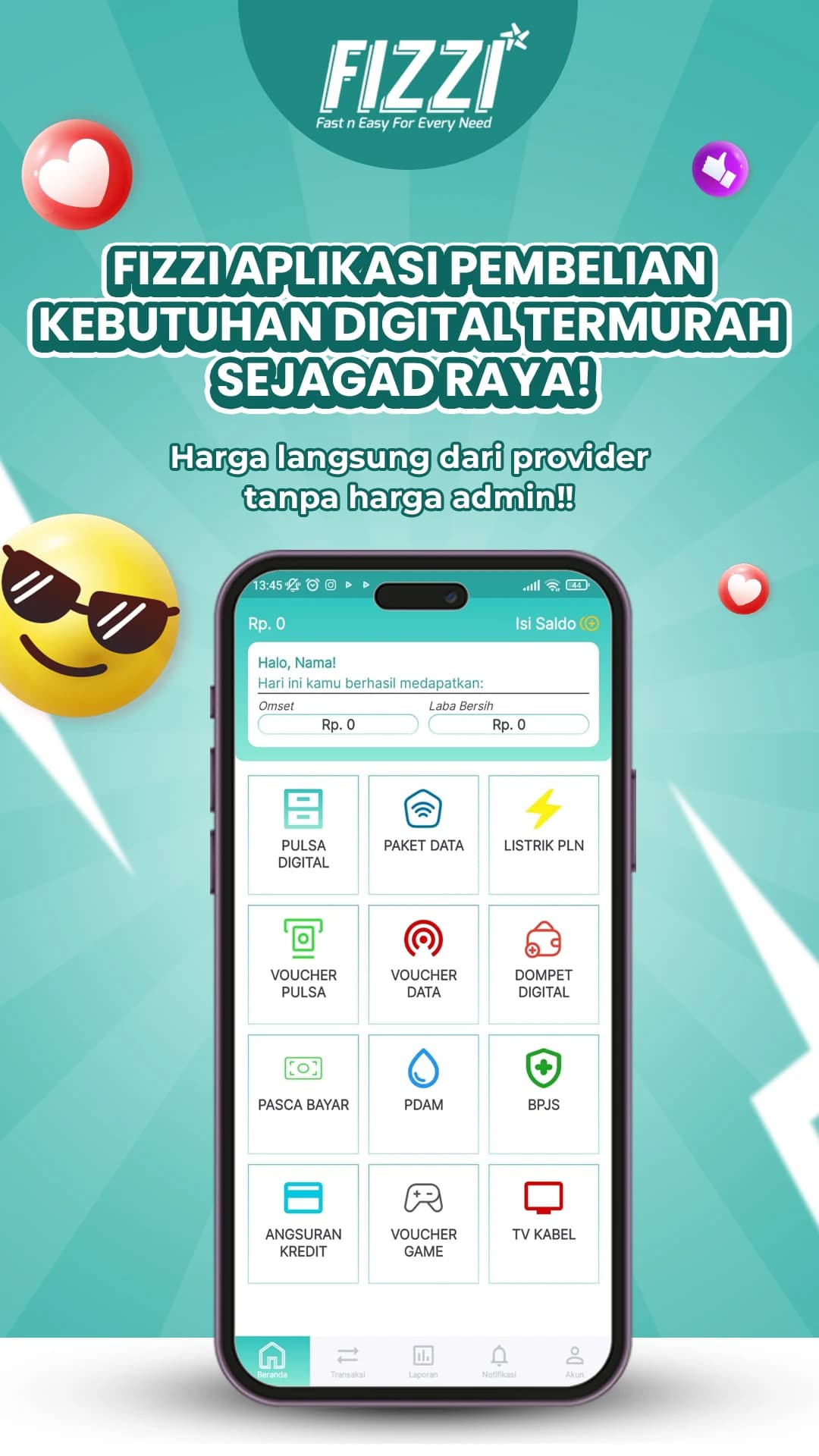 Tampilan PPOB Fizzi POS